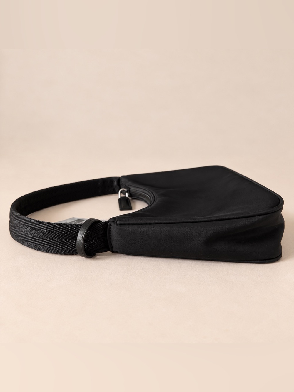 Prada Black Nylon Mini Shoulder Bag with Logo Plaque - Picture 5 of 9